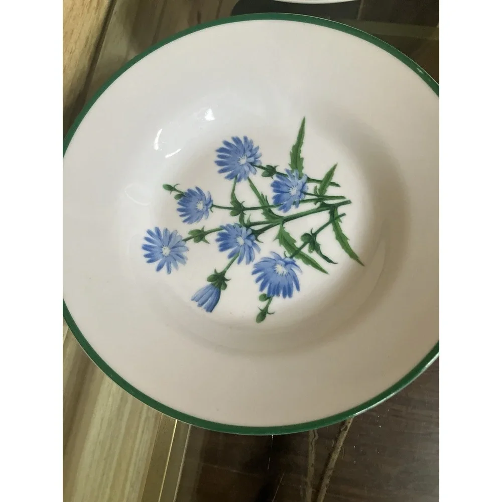 National Wildlife Federation Cereal Salad Bowl White Colorful Flowers Set Of 4